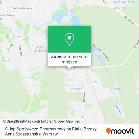 Mapa Sklep Spożywczo-Przemysłowy na Białej Brzozy Anna Szczepańska