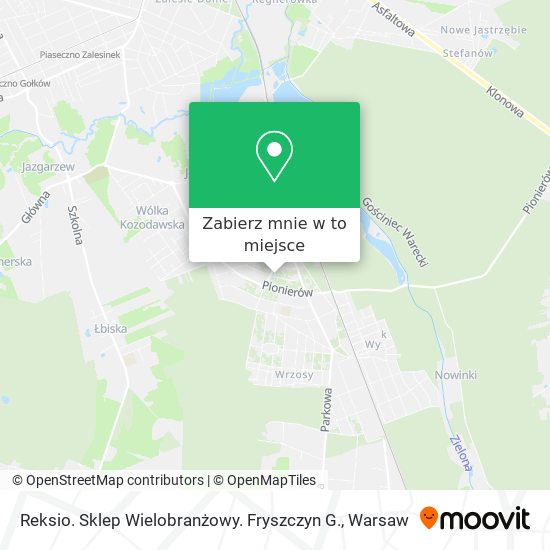 Mapa Reksio. Sklep Wielobranżowy. Fryszczyn G.