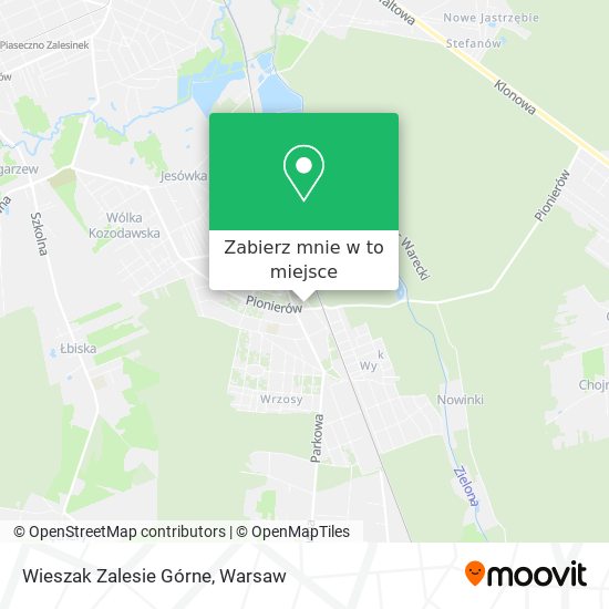 Mapa Wieszak Zalesie Górne