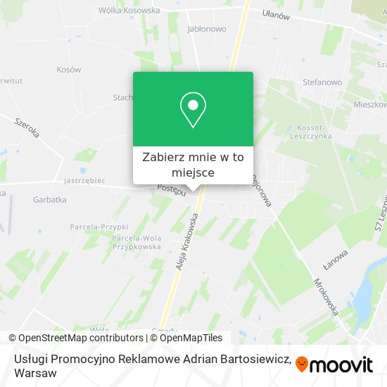 Mapa Usługi Promocyjno Reklamowe Adrian Bartosiewicz