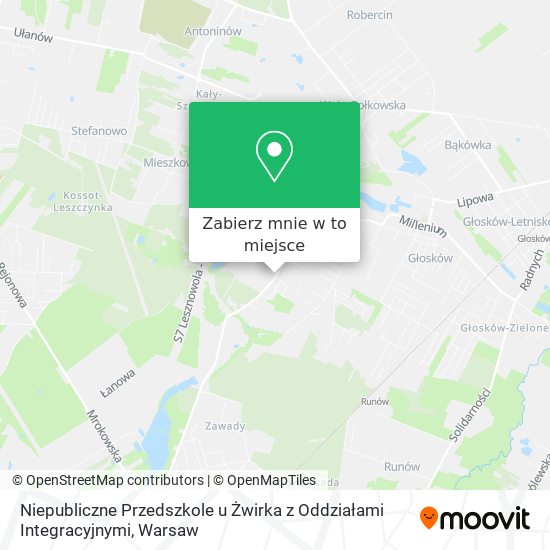 Mapa Niepubliczne Przedszkole u Żwirka z Oddziałami Integracyjnymi