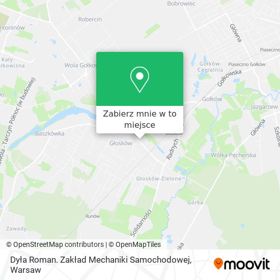 Mapa Dyła Roman. Zakład Mechaniki Samochodowej