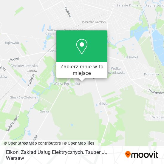 Mapa Elkon. Zakład Usług Elektrycznych. Tauber J.