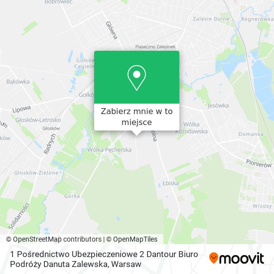 Mapa 1 Pośrednictwo Ubezpieczeniowe 2 Dantour Biuro Podróży Danuta Zalewska