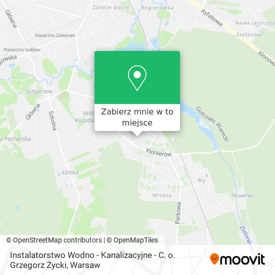 Mapa Instalatorstwo Wodno - Kanalizacyjne - C. o. Grzegorz Życki