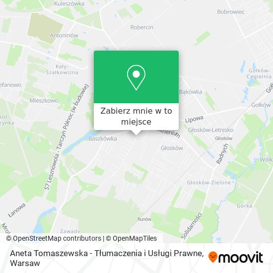 Mapa Aneta Tomaszewska - Tłumaczenia i Usługi Prawne