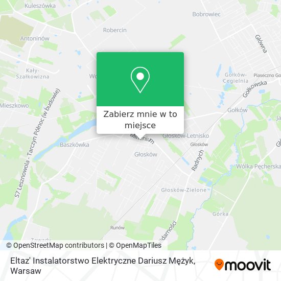 Mapa Eltaz' Instalatorstwo Elektryczne Dariusz Mężyk