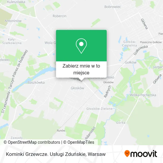Mapa Kominki Grzewcze. Usługi Zduńskie