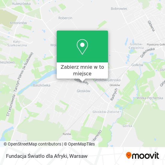 Mapa Fundacja Światło dla Afryki