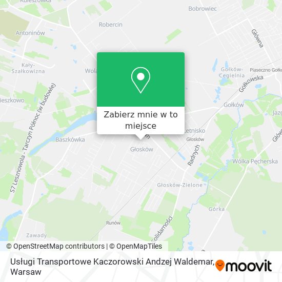 Mapa Usługi Transportowe Kaczorowski Andzej Waldemar