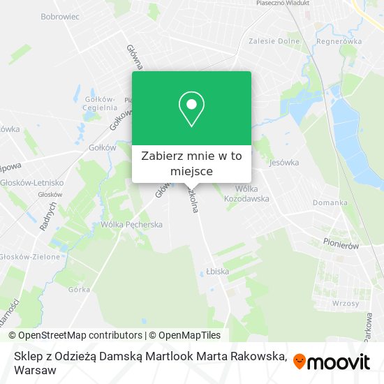 Mapa Sklep z Odzieżą Damską Martlook Marta Rakowska