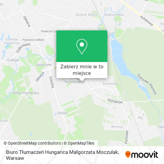 Mapa Biuro Tłumaczeń Hungarica Małgorzata Moczulak