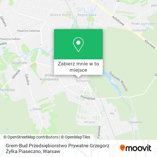 Mapa Grem-Bud Przedsiębiorstwo Prywatne Grzegorz Żyłka Piaseczno