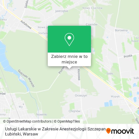 Mapa Usługi Lekarskie w Zakresie Anestezjologii Szczepan Łubiński