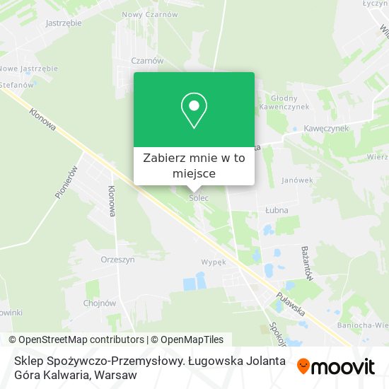 Mapa Sklep Spożywczo-Przemysłowy. Ługowska Jolanta Góra Kalwaria