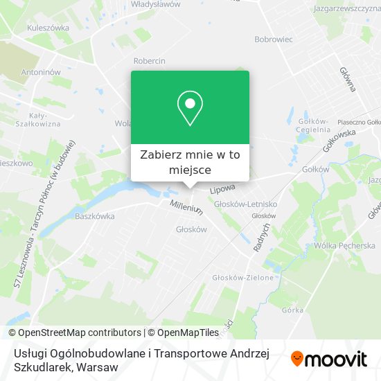 Mapa Usługi Ogólnobudowlane i Transportowe Andrzej Szkudlarek