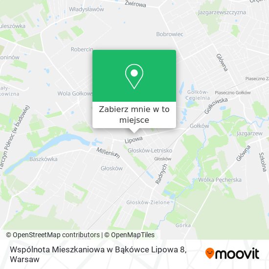 Mapa Wspólnota Mieszkaniowa w Bąkówce Lipowa 8