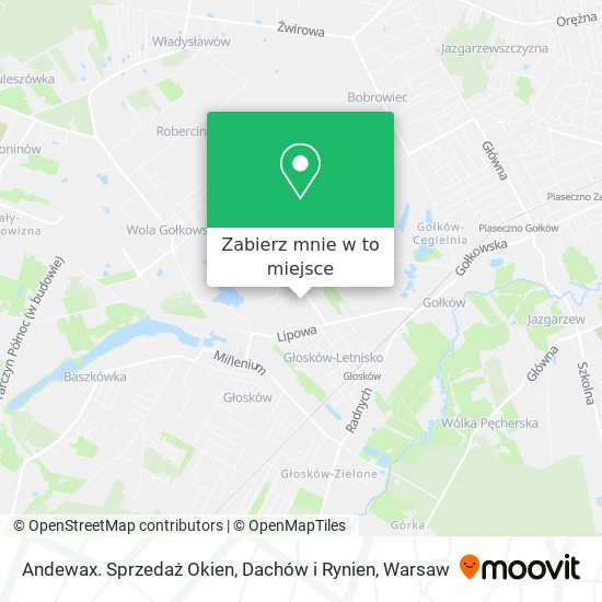 Mapa Andewax. Sprzedaż Okien, Dachów i Rynien