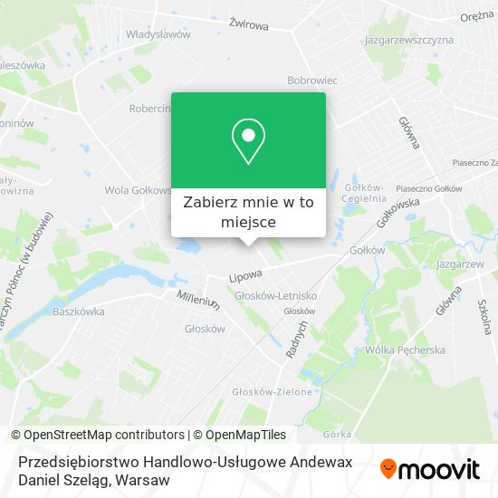 Mapa Przedsiębiorstwo Handlowo-Usługowe Andewax Daniel Szeląg