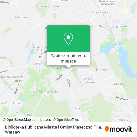 Mapa Biblioteka Publiczna Miasta i Gminy Piaseczno Filia