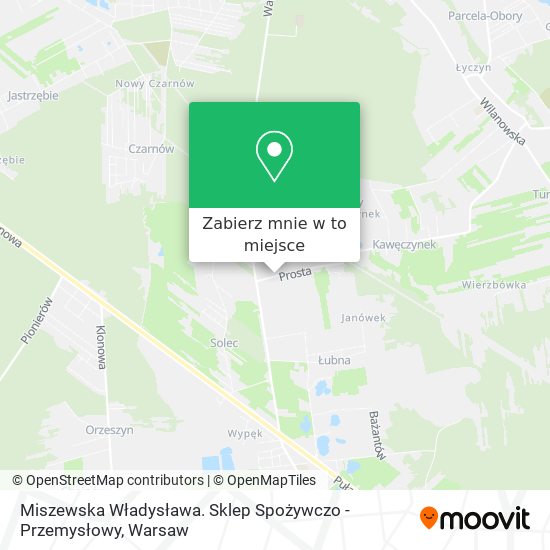 Mapa Miszewska Władysława. Sklep Spożywczo - Przemysłowy