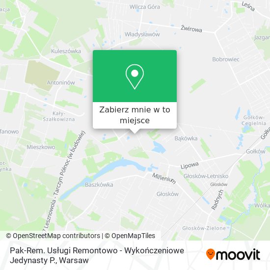 Mapa Pak-Rem. Usługi Remontowo - Wykończeniowe Jedynasty P.