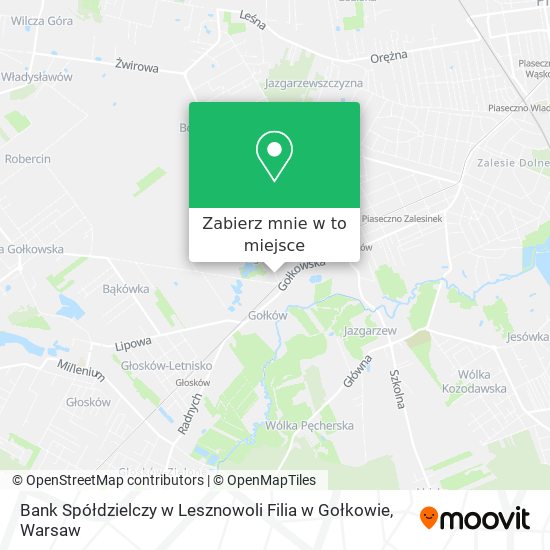 Mapa Bank Spółdzielczy w Lesznowoli Filia w Gołkowie