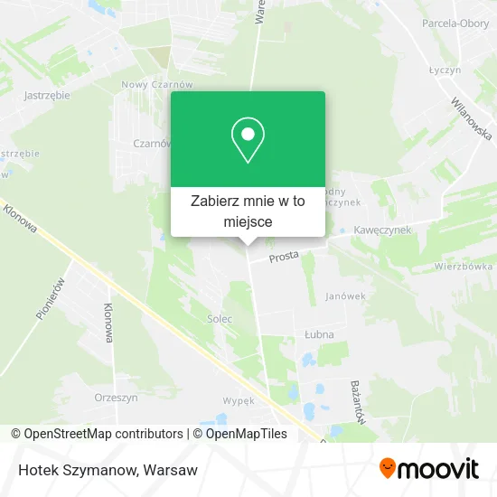 Mapa Hotek Szymanow