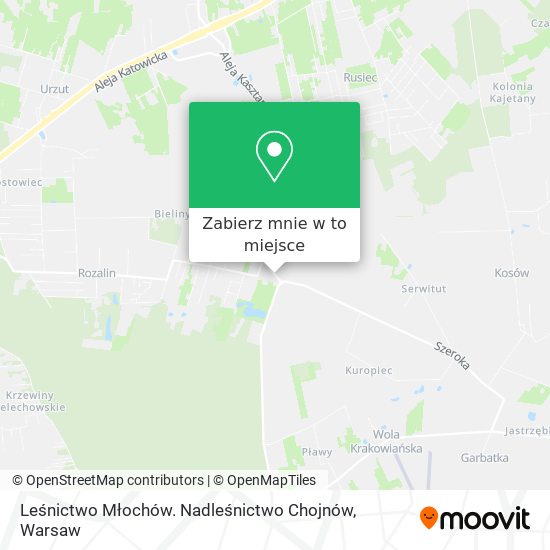 Mapa Leśnictwo Młochów. Nadleśnictwo Chojnów