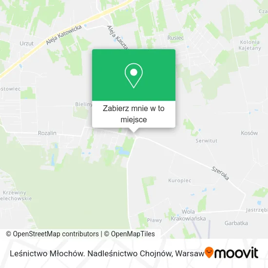 Mapa Leśnictwo Młochów. Nadleśnictwo Chojnów