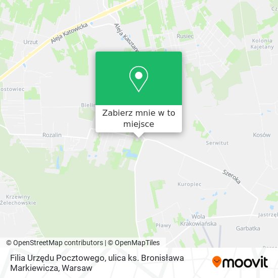 Mapa Filia Urzędu Pocztowego, ulica ks. Bronisława Markiewicza