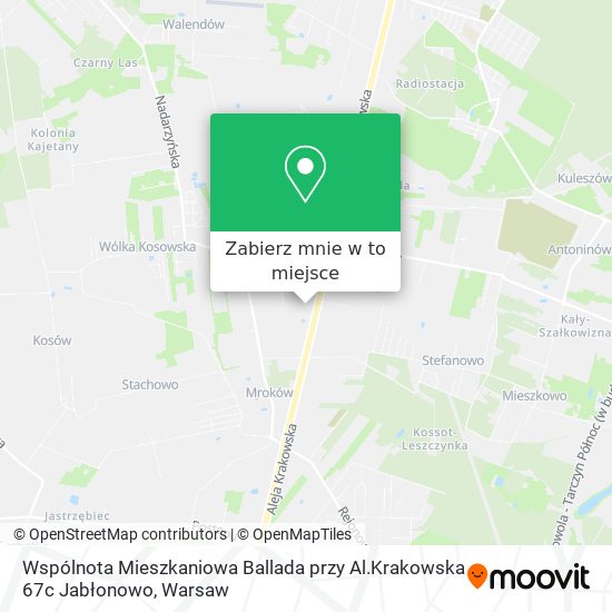 Mapa Wspólnota Mieszkaniowa Ballada przy Al.Krakowska 67c Jabłonowo