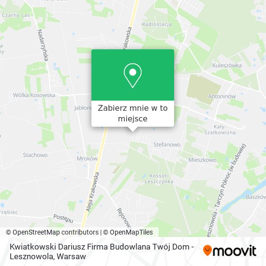 Mapa Kwiatkowski Dariusz Firma Budowlana Twój Dom - Lesznowola