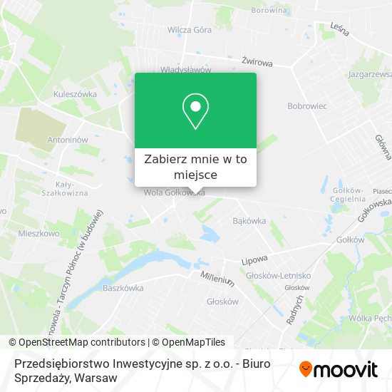 Mapa Przedsiębiorstwo Inwestycyjne sp. z o.o. - Biuro Sprzedaży