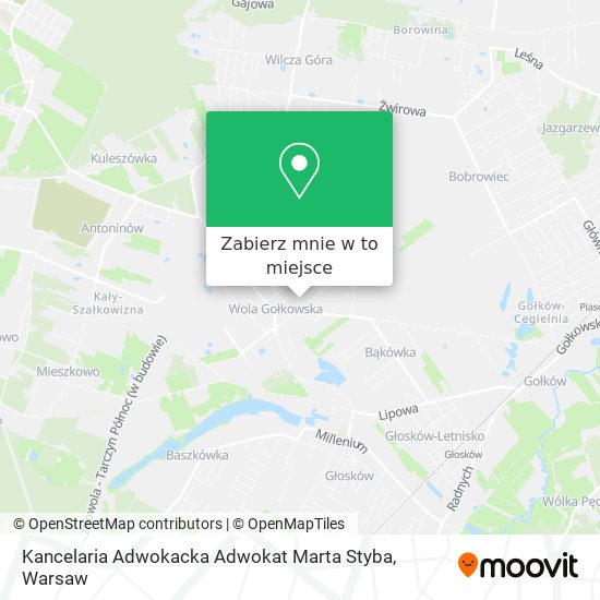 Mapa Kancelaria Adwokacka Adwokat Marta Styba