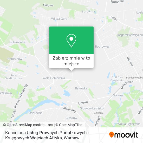 Mapa Kancelaria Usług Prawnych Podatkowych i Księgowych Wojciech Aftyka