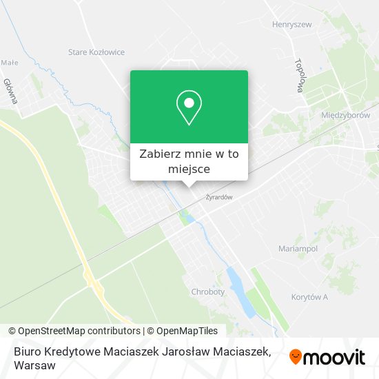 Mapa Biuro Kredytowe Maciaszek Jarosław Maciaszek