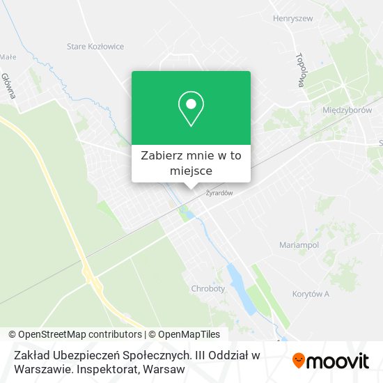 Mapa Zakład Ubezpieczeń Społecznych. III Oddział w Warszawie. Inspektorat