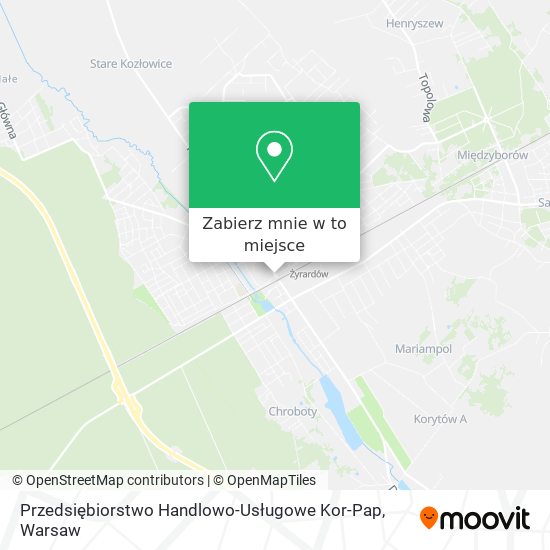 Mapa Przedsiębiorstwo Handlowo-Usługowe Kor-Pap