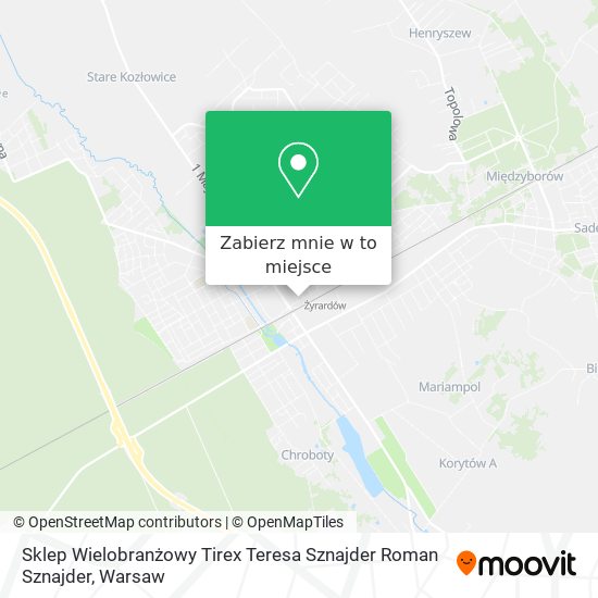 Mapa Sklep Wielobranżowy Tirex Teresa Sznajder Roman Sznajder