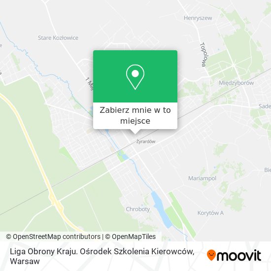 Mapa Liga Obrony Kraju. Ośrodek Szkolenia Kierowców