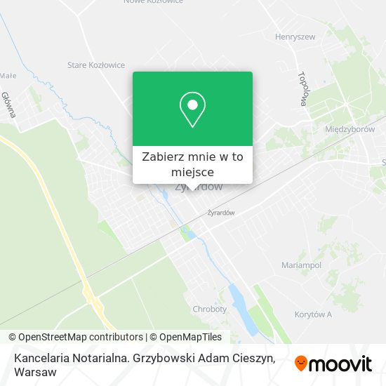 Mapa Kancelaria Notarialna. Grzybowski Adam Cieszyn