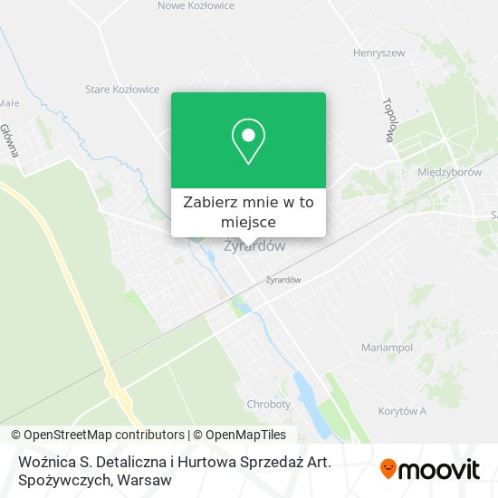 Mapa Woźnica S. Detaliczna i Hurtowa Sprzedaż Art. Spożywczych