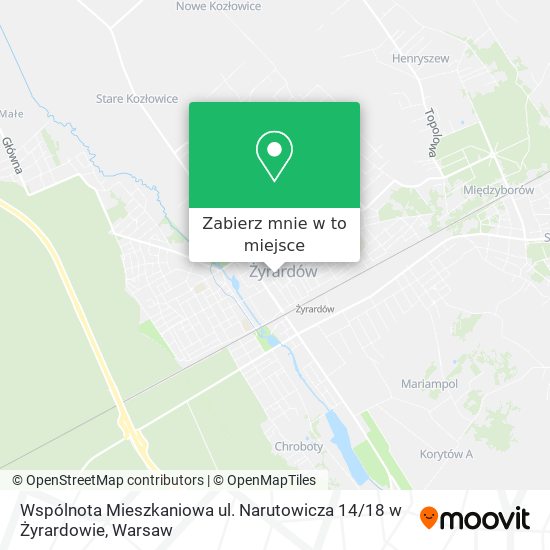 Mapa Wspólnota Mieszkaniowa ul. Narutowicza 14 / 18 w Żyrardowie