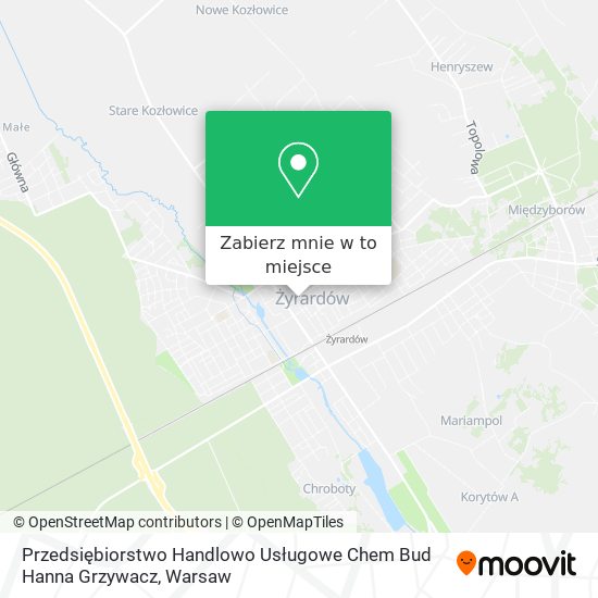 Mapa Przedsiębiorstwo Handlowo Usługowe Chem Bud Hanna Grzywacz