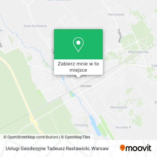 Mapa Usługi Geodezyjne Tadeusz Rastawicki