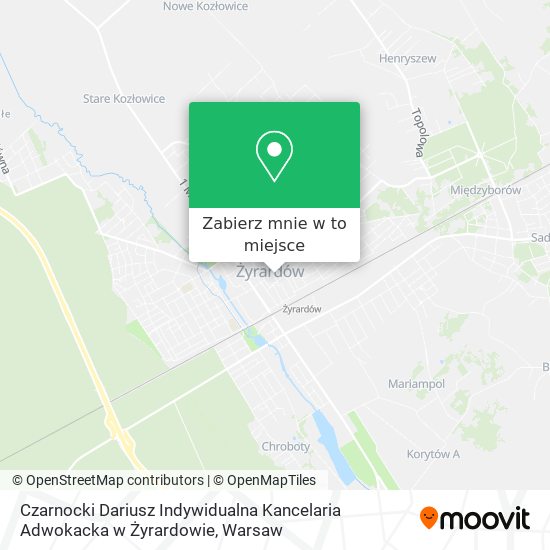 Mapa Czarnocki Dariusz Indywidualna Kancelaria Adwokacka w Żyrardowie