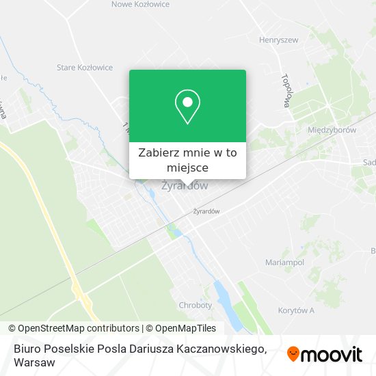 Mapa Biuro Poselskie Posla Dariusza Kaczanowskiego