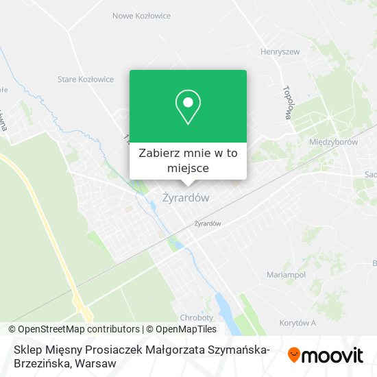 Mapa Sklep Mięsny Prosiaczek Małgorzata Szymańska-Brzezińska