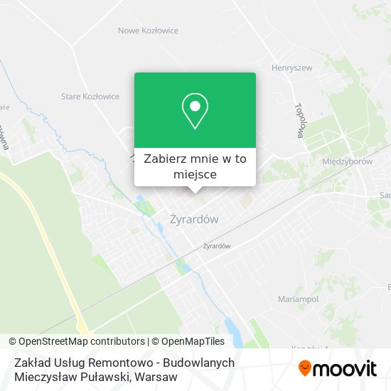 Mapa Zakład Usług Remontowo - Budowlanych Mieczysław Puławski